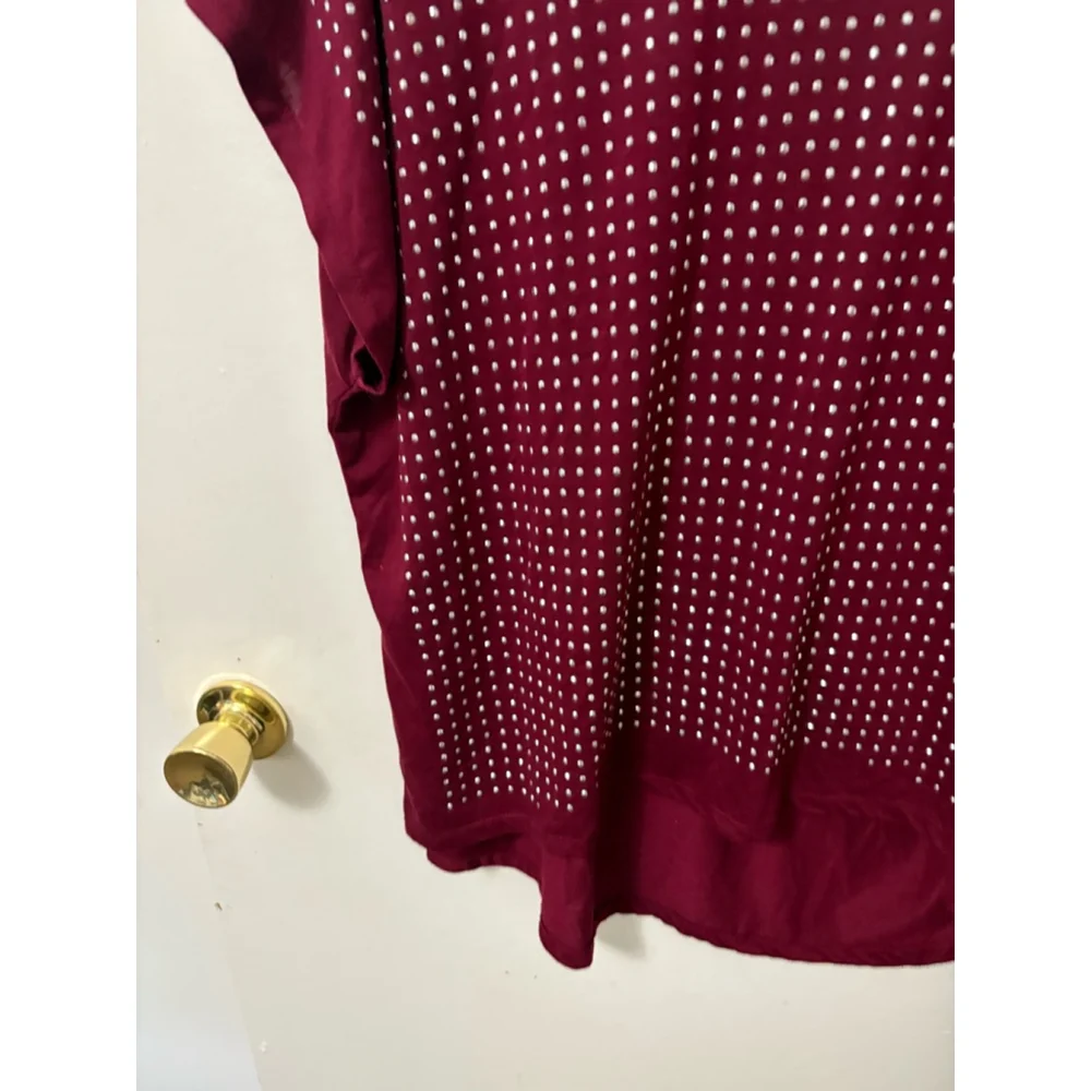 Cato Maroon women's silver beaded accent top size 18 -20 - Picture 7 of 12